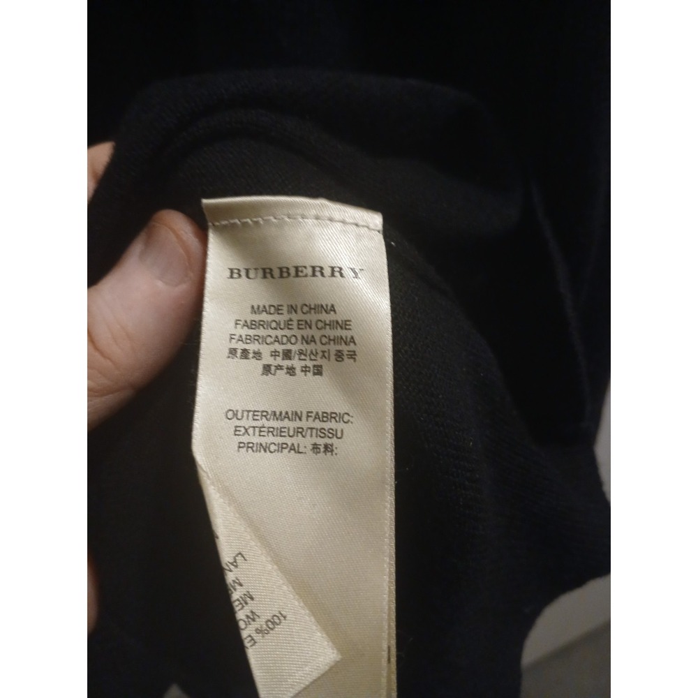Burberry Brit Sweater Mens Large Pull Over Nova Check Designer Black Crewneck - Picture 4 of 7
